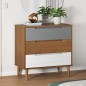 vidaXL Mesita de noche MOLDE madera maciza de pino marrón 80x40x80 cm vidaXL Mesita de noche MOLDE madera maciza de pino marrón 80x40x80 cm