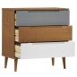 vidaXL Mesita de noche MOLDE madera maciza de pino marrón 80x40x80 cm vidaXL Mesita de noche MOLDE madera maciza de pino marrón 80x40x80 cm