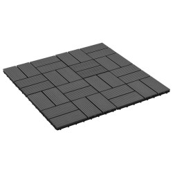vidaXL Baldosas para porche de WPC 30x30 cm 1 m² negro 11 unidades