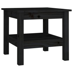 vidaXL Mesa de centro de madera maciza de pino negro 45x45x40 cm