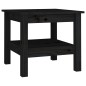 vidaXL Mesa de centro de madera maciza de pino negro 45x45x40 cm