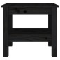 vidaXL Mesa de centro de madera maciza de pino negro 45x45x40 cm