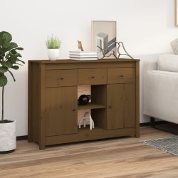 vidaXL Aparador de madera maciza de pino marrón miel 100x35x74,5 cm