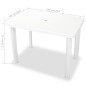 vidaXL Mesa de jardín de plástico blanca 101x68x72 cm 