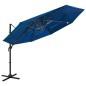 vidaXL Sombrilla de 4 niveles con poste de aluminio azul 3x3 m vidaXL Sombrilla de 4 niveles con poste de aluminio azul 3x3 m