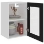 vidaXL Armario colgante cristal madera contrachapada negro 40x31x60 cm