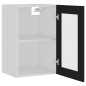 vidaXL Armario colgante cristal madera contrachapada negro 40x31x60 cm