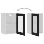 vidaXL Armario colgante cristal madera contrachapada negro 40x31x60 cm