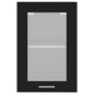 vidaXL Armario colgante cristal madera contrachapada negro 40x31x60 cm