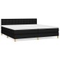vidaXL Cama box spring con colchón tela negro 200x200 cm vidaXL Cama box spring con colchón tela negro 200x200 cm