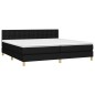 vidaXL Cama box spring con colchón tela negro 200x200 cm vidaXL Cama box spring con colchón tela negro 200x200 cm