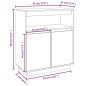 vidaXL Aparador de madera maciza de pino marrón miel 70x34x80 cm