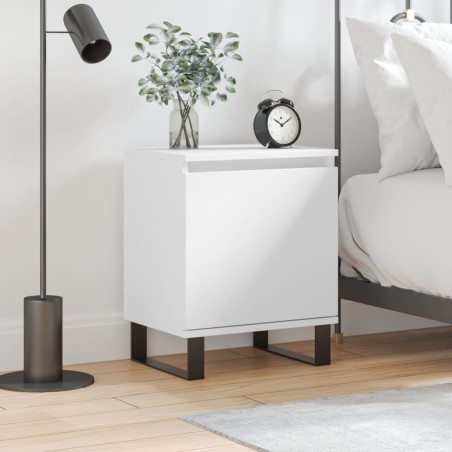 vidaXL Mesita de noche madera de ingeniería blancp 40x30x50 cm