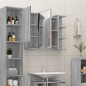 vidaXL Armario de espejo baño contrachapada gris Sonoma 80x20,5x64 cm vidaXL Armario de espejo baño contrachapada gris Sonoma 80x20,5x64 cm
