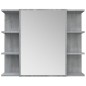 vidaXL Armario de espejo baño contrachapada gris Sonoma 80x20,5x64 cm vidaXL Armario de espejo baño contrachapada gris Sonoma 80x20,5x64 cm