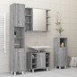vidaXL Armario de espejo baño contrachapada gris Sonoma 80x20,5x64 cm vidaXL Armario de espejo baño contrachapada gris Sonoma 80x20,5x64 cm