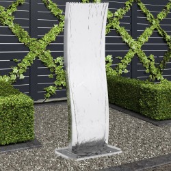 vidaXL Fuente de jardín curvada con bomba acero inoxidable 108 cm