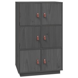 vidaXL Aparador de madera maciza de pino gris 67x40x108,5 cm