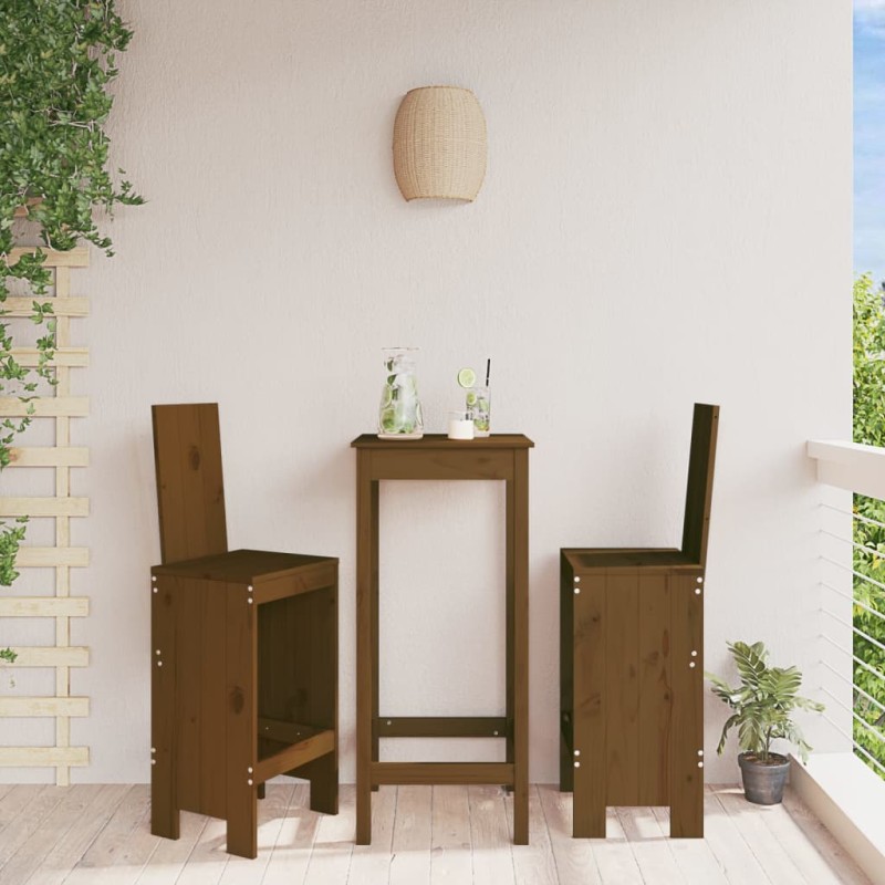 vidaXL Taburetes de cocina 2 uds madera pino marrón miel 40x42x120 cm vidaXL Taburetes de cocina 2 uds madera pino marrón miel 40x42x120 cm