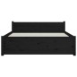 vidaXL Estructura de cama madera maciza doble pequeña negra 120x190 cm vidaXL Estructura de cama madera maciza doble pequeña negra 120x190 cm