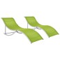 vidaXL Tumbonas plegables 2 unidades textilene verde vidaXL Tumbonas plegables 2 unidades textilene verde