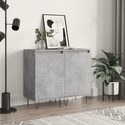 vidaXL Aparadores 2 uds madera de ingeniería gris hormigón 40x35x70 cm
