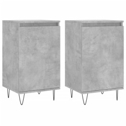 vidaXL Aparadores 2 uds madera de ingeniería gris hormigón 40x35x70 cm