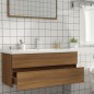 vidaXL Mueble de lavabo contrachapado roble marrón 100x38,5x45 cm vidaXL Mueble de lavabo contrachapado roble marrón 100x38,5x45 cm