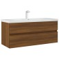 vidaXL Mueble de lavabo contrachapado roble marrón 100x38,5x45 cm vidaXL Mueble de lavabo contrachapado roble marrón 100x38,5x45 cm