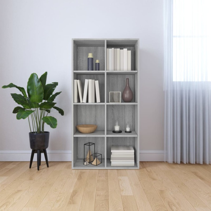 vidaXL Estantería/Aparador madera contrachapada gris 66x30x130 cm
