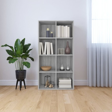 vidaXL Estantería/Aparador madera contrachapada gris 66x30x130 cm