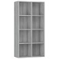 vidaXL Estantería/Aparador madera contrachapada gris 66x30x130 cm
