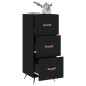 vidaXL Aparador de madera contrachapada negro 34,5x34x90 cm vidaXL Aparador de madera contrachapada negro 34,5x34x90 cm