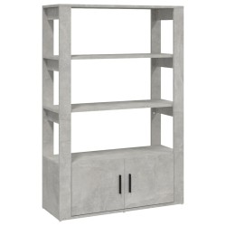 vidaXL Aparador de madera contrachapada gris hormigón 80x30x119,5 cm