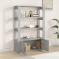 vidaXL Aparador de madera contrachapada gris hormigón 80x30x119,5 cm vidaXL Aparador de madera contrachapada gris hormigón 80x30x119,5 cm