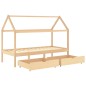 vidaXL Estructura de cama infantil con cajones madera de pino 90x200cm