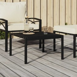 vidaXL Mesa de centro de jardín acero negro 60x60x35 cm