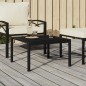 vidaXL Mesa de centro de jardín acero negro 60x60x35 cm vidaXL Mesa de centro de jardín acero negro 60x60x35 cm