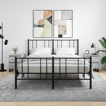 vidaXL Mesitas noche 2 uds madera ingeniería gris hormigón 40x35x50 cm