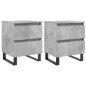 vidaXL Mesitas noche 2 uds madera ingeniería gris hormigón 40x35x50 cm