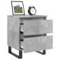 vidaXL Mesitas noche 2 uds madera ingeniería gris hormigón 40x35x50 cm