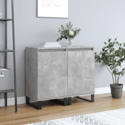 vidaXL Aparadores 2 uds madera de ingeniería gris hormigón 40x35x70 cm