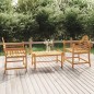 vidaXL Sillas de jardín 2 unidades madera maciza de teca 91x62x94 cm