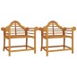 vidaXL Sillas de jardín 2 unidades madera maciza de teca 91x62x94 cm