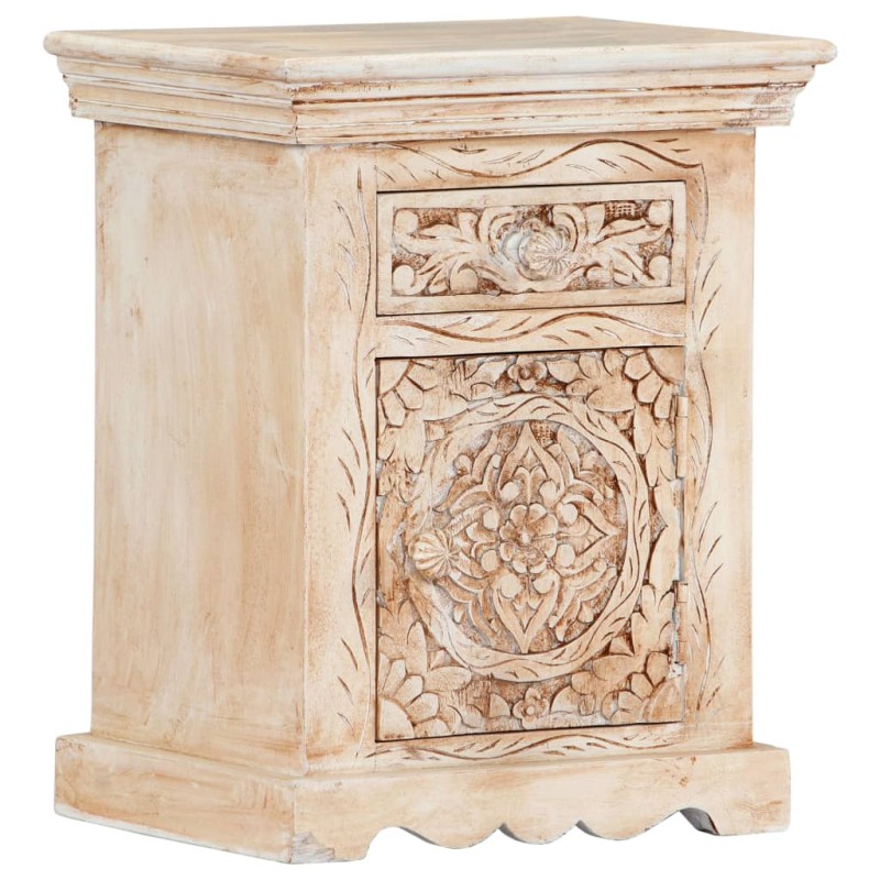 vidaXL Mesita de noche de madera maciza de mango 40x30x50 cm vidaXL Mesita de noche de madera maciza de mango 40x30x50 cm