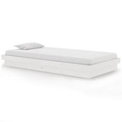 vidaXL Estructura de cama madera maciza blanca 100x200 cm