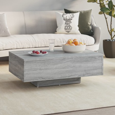 vidaXL Mesa de centro madera contrachapada gris Sonoma 85x55x31 cm