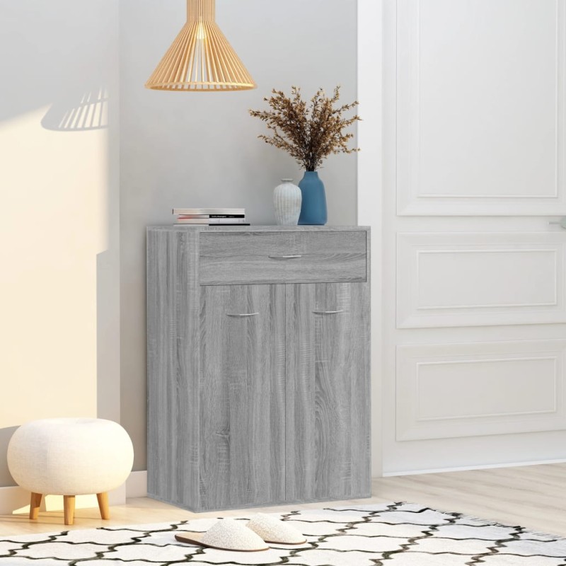 vidaXL Mueble zapatero de madera contrachapada gris Sonoma 60x35x84 cm vidaXL Mueble zapatero de madera contrachapada gris Sonoma 60x35x84 cm
