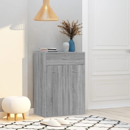 vidaXL Mueble zapatero de madera contrachapada gris Sonoma 60x35x84 cm