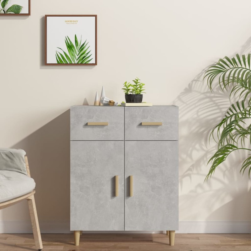 vidaXL Aparador de madera contrachapada gris hormigón 69,5x34x89 cm vidaXL Aparador de madera contrachapada gris hormigón 69,5x34x89 cm